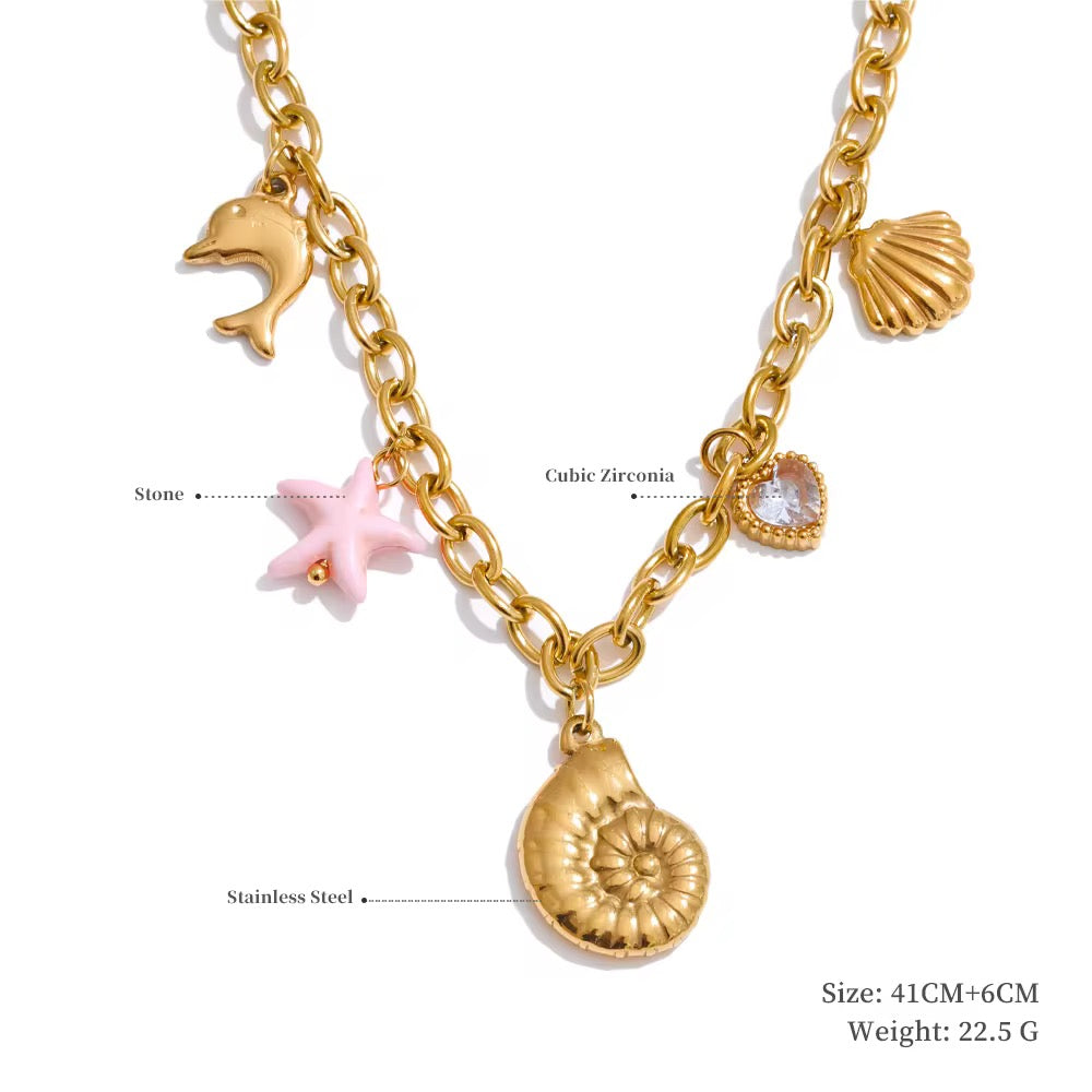Sea and land necklace